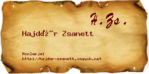 Hajdár Zsanett névjegykártya
