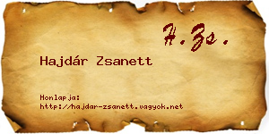 Hajdár Zsanett névjegykártya
